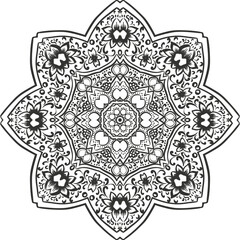 Flower Pencil Drawing Easy Mandala Art Circular Pattern in the Form of a Mandala Decorative Ornament in Ethnic Oriental Style.