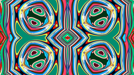 Abstract colorful psychedelic mandala kaleidoscope background pattern for a summer music festival