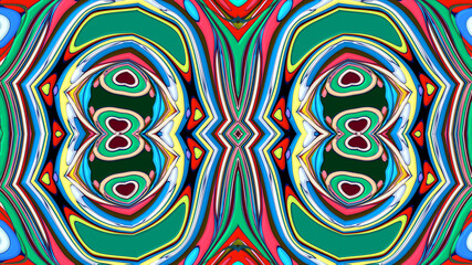 Abstract colorful psychedelic mandala kaleidoscope background pattern for a summer music festival