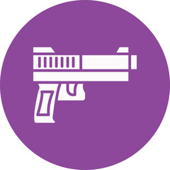 Handgun glyph circle icon