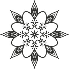 Mandala Art Circular Pattern in Form of Mandala With Flower for Henna, Mehndi, Tattoo, Decoration Decorative Ornament in Ethnic Oriental Style.