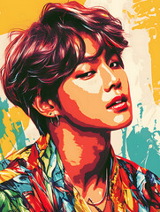 Naklejka premium K-pop idol illustration