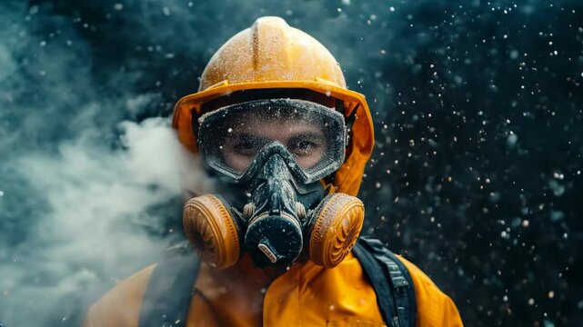 Man in Chemical Protective Suit, Safety and Hazard Protection 4K, High Quality Video