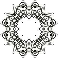 Mandala Artists Circular Pattern in Form of Mandala With Flower for Henna, Mehndi, Tattoo, Decoration Decorative Ornament in Ethnic Oriental Style.