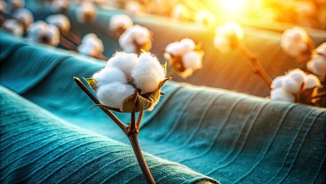 Fine Combing Process of Cotton Revealing Smooth Texture on Tee - Natural Fabric, Textile Close-Up, Soft Surface, Fashion Detail, Cotton Quality, Sustainable Apparel, Textured Fabric, Material Showcase