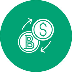 Cryptocurrency Exchange glyph circle icon