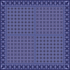 Hijab scarf flower abstract pattern.Ethnic geometric ornament with frame motif border hijab pattern.Design for fabric,print,scarves,shawl,kerchief,bandana,clothing,pareo,pillows,tablecloth,decoration.