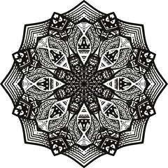 Mandala Coloring Online Circular Pattern in the Form of a Mandala Decorative Ornament in Ethnic Oriental Style.
