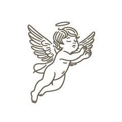 cute baby angel graphic vector illustration	
