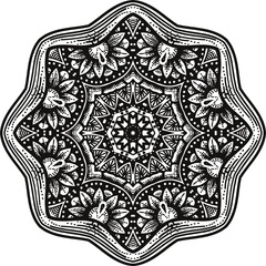 Mandala Coloring Pages Circular Pattern in the Form of a Mandala Decorative Ornament in Ethnic Oriental Style.