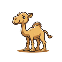 Cartoon style camel isolated vector illustration