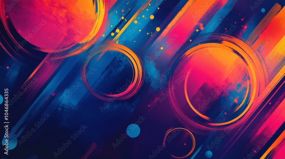 Aufkleber vibrant abstract design with circular elements