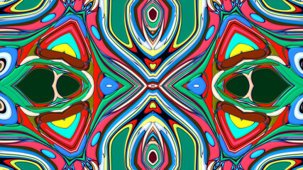 Abstract colorful psychedelic mandala kaleidoscope background pattern for a summer music festival