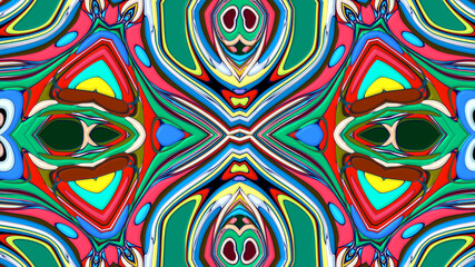 Abstract colorful psychedelic mandala kaleidoscope background pattern for a summer music festival