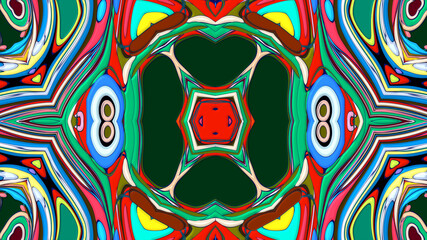 Abstract colorful psychedelic mandala kaleidoscope background pattern for a summer music festival