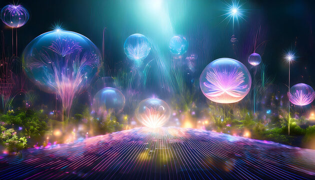 Festive holograms display sparkly backgrounds with magical lights and fairy effects in _1(364)