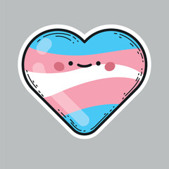 Cartoon Transgender Flag vector heart illustration