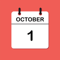 October 1. Daily Calendar icon for design. Simple design for business brochure, flyer, print media, advertisement. Easily editable
