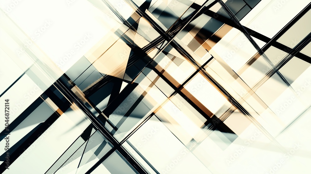 Aufkleber A modern, minimalist design with clean, thin lines intersecting and overlapping on a neutral-colored background