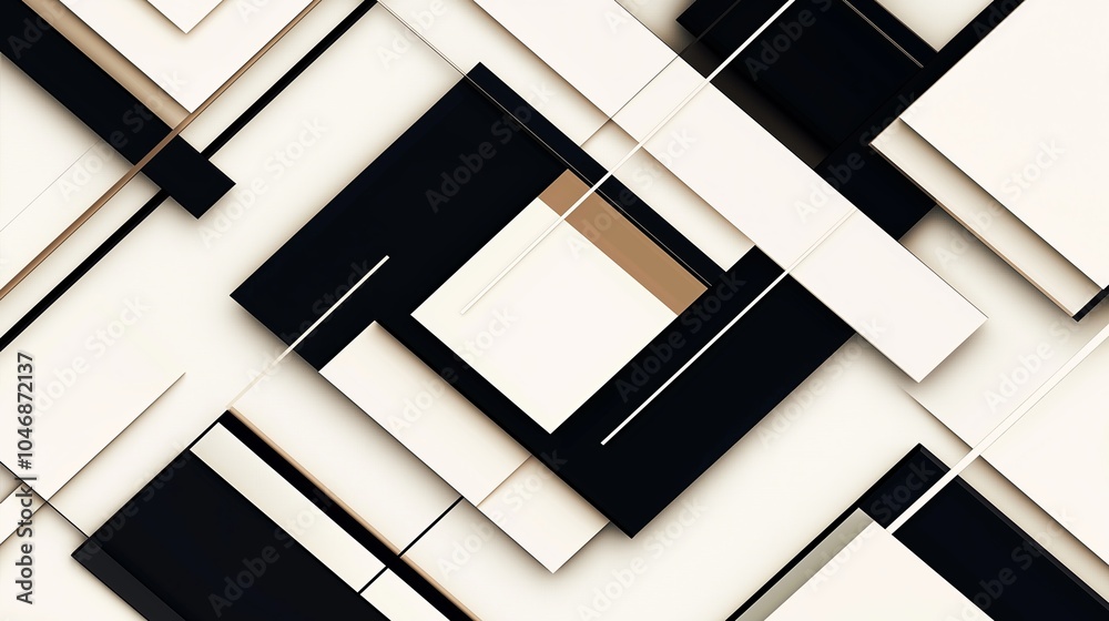 Poster A modern, minimalist design with clean, thin lines intersecting and overlapping on a neutral-colored background