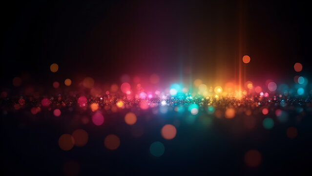ens flare and colorful rainbow light leaks create abstract bokeh effects on black backgrounds with shining crystals and defocused rainbow colors.