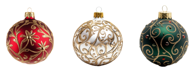 Festive Christmas ornament, isolate on transparent background