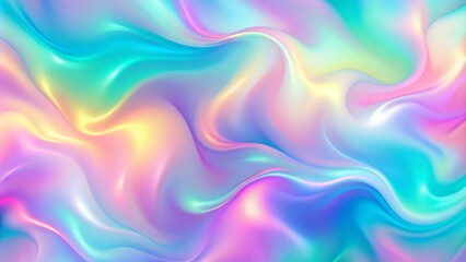 Obraz premium Holographic abstract pastel colors backdrop. Hologram gradient neon color. Rainbow graphic. Vibrant iridescent neon background. holographic soft pastels, abstract, trendy vaporwave gradient