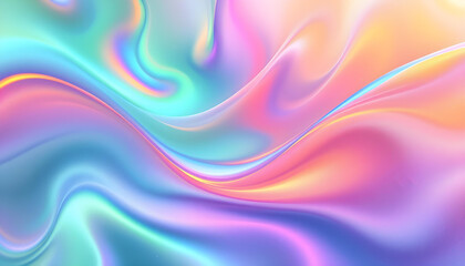 Holographic abstract pastel colors backdrop. Hologram gradient neon color. Rainbow graphic. Vibrant iridescent neon background. holographic soft pastels, abstract, trendy vaporwave gradient