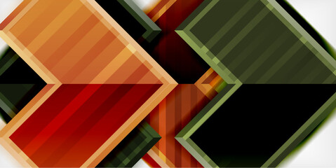 Arrow symbols created with 3d effects and line texture geometric abstract background