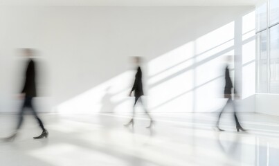 Blurred Figures Walking.