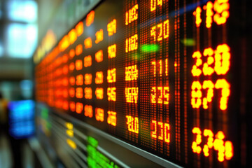 Stock market price display.