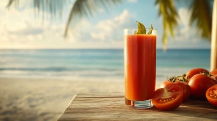 Refreshing Tomato Juice by the Beachside