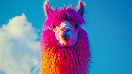 Obraz premium Stunning photo of a wild, chaotic, clever Alpaca