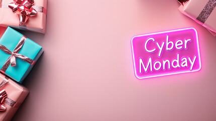 Join our Vibrant Cyber Monday Sale featuring Colorful Gifts and a bright Neon Sign to celebrate the holiday shopping season