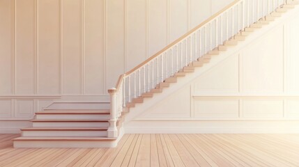 Fototapeta premium White Staircase Interior.