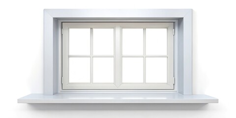 Fototapeta premium white windowsill on white background low angle view