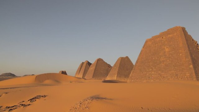 Sudan, Kush, Meroe, pyramids in royal cemetery