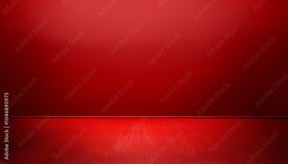 Wall mural red empty room studio gradient used for background and display your product