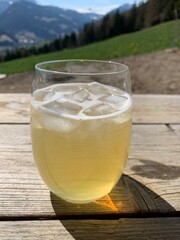 glass of ginger iced tea