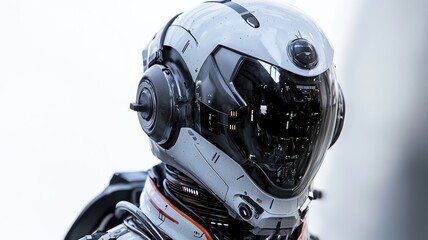 Fototapeta premium Close-up of a futuristic helmet with a visor