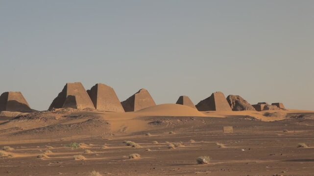 Sudan, Kush, Meroe, pyramids in royal cemetery