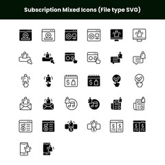 Subscription Mixed Outline Icons (File type SVG)