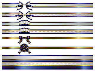 リボン、結びバリエ2-6三色、紺 © qwe