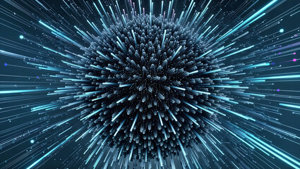 Obraz premium 点と線が創り出すデジタル接続の抽象的なサイエンス表現。生成AI