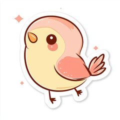 Obraz premium Cute early bird illustration in a simple style, ideal for digital stickers and playful designs.