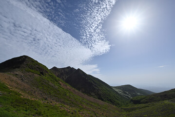 Climbing mountain ridge, Nasu, Tochigi, Japan