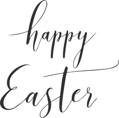 Happy Easter calligraphy lettering . PNG.