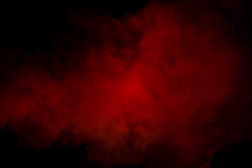 Orange and red steam on a black background.