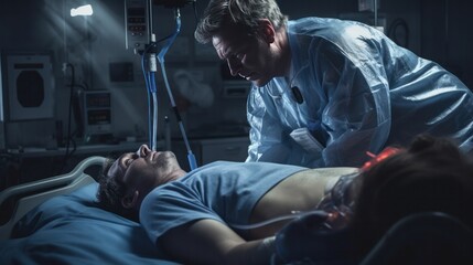 a doctor performing CPR on a patient in an ICU