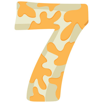 number 7 design for new year with animal design namely white python with yellow spots, vector